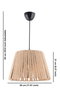 Opviq Lámpara de Araña Cone Jute Crema Metal y Yute, Tamaño Pantalla 30x30cm, Altura 65cm, Casquillo E27 Max 40W